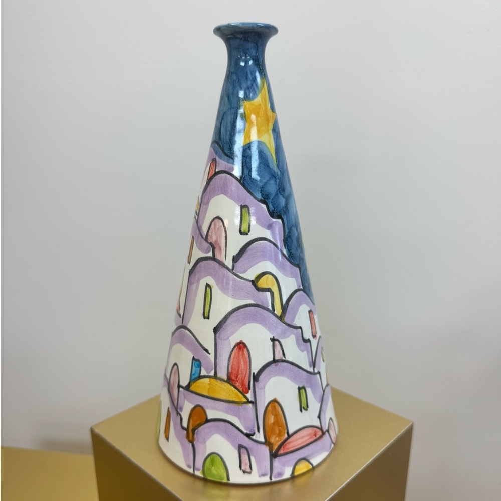 Italian Pottery Cone Shaped Vase